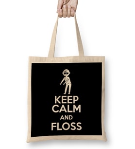 Flossing Keep Calm And Floss Bez Çanta Uzun Saplı