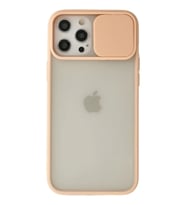 Newface Apple iPhone 12 Pro Max Kılıf Palm Buzlu Kamera Sürgülü Silikon - Pembe