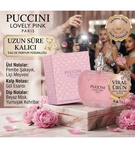 Puccini Lovely Pink EDP 100 ml Kadın Parfümü – Pembe Şakayık & Gül Esaslı Viral Uzun Süre Kalıcı Özel Seri