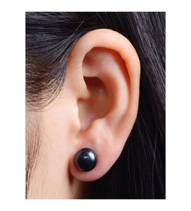 925 Ayar Gümüş Siyah Oniks Taşlı Kadın Küpe 8 Mm
