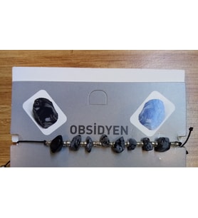 Doğal Taş Ayarlanabilir ObsidyenTaşı Bileklik