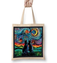 Cat Van Gogh's Cats Kedi Bez Çanta Uzun Saplı