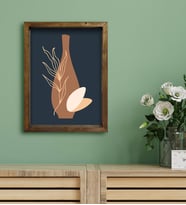 BK Gift Otel Odası Konseptli Doğal Masif Ahşap Çerçeveli Tablo 30x40cm-12