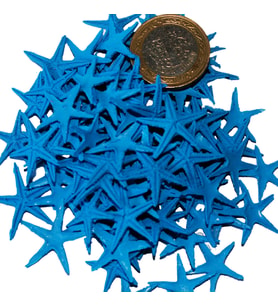 Polyester Deniz Yıldızı Minik Boy  0.5 CM- 1.5 CM (100 Adet)  Mavi