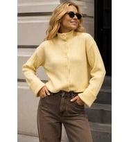 Basic Crop Yumuşak Dokulu Dik Yaka Triko Hırka AW25HI0004