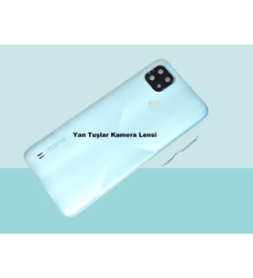 Oppo Realme C21 Uyumlu FULL KASA Arka Kapak Batarya Kapağı - MAVİ