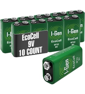 Lexroo Ecocell Çinko Karbon 9V (6F22) 9 Volt Pil 10'Lu Paket