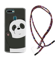 Oppo A5S A15 A16 A54 A55 A73 A74 Kılıf Boyun Asklı Rasta Silikon Hello Panda 1709