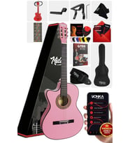 Midex CG-396PK SOLAK Klasik Gitar Pembe Renk Full Set Sap Ayarlı 4/4 yetişkin Boy
