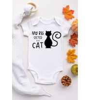 Unisex Bebek Beyaz Sister Cat Çıtçıtlı Body