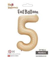 5 Rakam Karamel Folyo Balon 34"