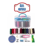 Özel Kutulu 39 Parça Dikiş Seti – Renkli İplikler, Makas, İğne, Mezura Aksesuarlar 711837