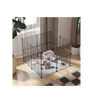 16 Panel Evcil Küçük Hayvan Kedi Köpek Kuş Evi Kafesi Oyun Parkı Portatif Taşınabilir Metal Tel