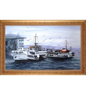 ALTIN ÇERÇEVELİ PASPARTULU TABLO CR200