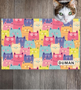 Monnhein Pet Mat – Kişiselleştirilebilir Kaymaz Mama Altlığı, 50x35 cm