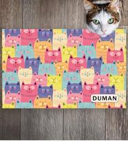 Monnhein Pet Mat – Kişiselleştirilebilir Kaymaz Mama Altlığı, 50x35 cm