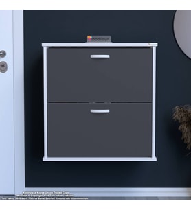 Modilayn UMAY Antre Hol 72x 78 x26 cm’ lik 2 Düşer Kapak 4 Göz Bölmeli Ayakkabılık