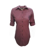 Rimoda 7421 Kadın Kaşmir İçi Kürklü Önü Düğmeli Tunik - Bordo (Bordo)