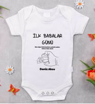 BK Kids İsimli İlk Babalar Günü Tasarımlı Bebek Body Zıbın - Model 2