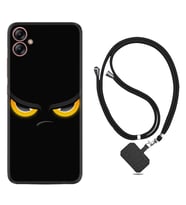 Samsung Galaxy A04E Kılıf Silikon Boyun Askılı İpli Desenli Silikon Black Eyes 1644