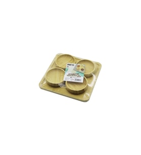 AHŞAP BAMBU 5PCS  ÇEREZLİK - LOKUMLUK KASE SETİ 22X22CM (5343)