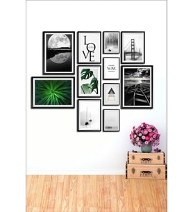 lvn 11 Parça Dekoratif Mdf Tablo Seti Çerçeve Görünümlü DEKOLİADKS008 1216114