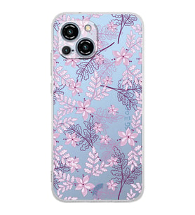 PrintiFy Reeder S23 Pro Max Uyumlu Kamera Korumalı Floral Pudra Tasarımlı Şeffaf Silikon Kılıf