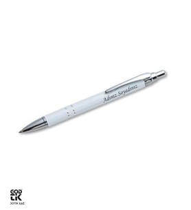 Kişiye Özel Beyaz ve Gümüş Renk Metal Tükenmez Kalem GDTK-904129