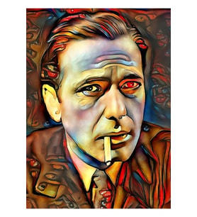Humphrey Bogart Canlı Gerçeküstü Soyut 20200423 Kare Tablo Ahşap Poster Dekoratif