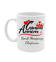 Anneler Günü Kişiye Özel Mesajlı Tasarım Kupa