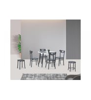SİENA SABİT MASA VE ALMAN SANDALYE TAKIMI, ANTRASİT, 90X90