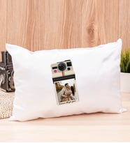 Kişye Özel Polaroid Tasarım Fotoğraflı Dikdörtgen Yastık