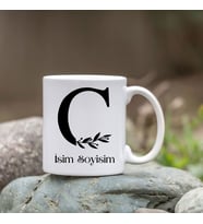 Kişiye Özel C Harfi Bardak - İsim Yazılı Bardak - İsimli Bardak