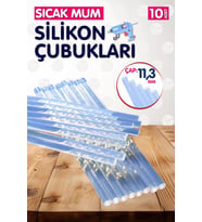 10 Adet Sıcak Mum Silikon 11,3 mm Kalın Çubuk Silikon Tabanca Mumu-T983 (Renksiz)