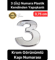 No 3 Kapı Numarası Kendinden Yapışkanlı Masa Dolap Plastik Ev Posta Kutusu Dış Mekan Daire 3,75 cm