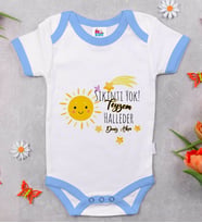 BK Kids Kişiye Özel Mavi Bebek Body Zıbın - Model 56
