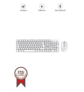 Torima TMK-01 Beyaz Kablosuz Q Klavye Ve Mouse Seti