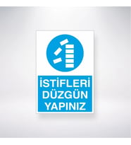 İstifleri Düzgün Yapınız 21x35 Arkası Yapışkanlı Levha