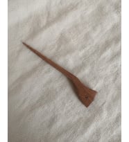 El yapımı Karaağaç topuz tokası (Ekru - Kahverengi)