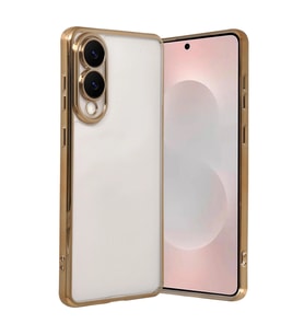 Samsung Galaxy S25 Edge Kamera Korumalı Lensli Silikon - Gold