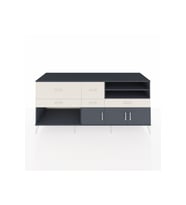 Kronos Konsol 4 Raflı 5 Çekmeceli 3 Kapaklı 220x59x99 Antrasit-Antrasit/Aytaşı