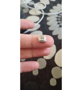 İtalyan çelik bileklik charm  9mm 1 cm örümcek logo harf isim yazılır (Çok Renkli)