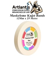 Maskeleme Bandı Kağıt Bant 12 mm 25 Metre 1 Adet Boya Bantı Maskeleme Kağıt Bant Duvar Yağlı Boya Badana