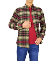 Erkek Silim Fit Ekose Oduncu Gömlek BGL-ST01711 (Haki)