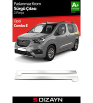 S-Dizayn Opel Combo E Krom Sürgülü Kapı Çıtası 2 Prç 2019 Üzeri A+ Kalite