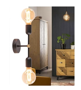Mylights Retro Rustik Tavan Duvar Aplik Avize İkili Armatür (436448593)