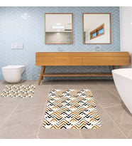Banyo Halısı Ikili Klozet Takımı Kaymaz Tabanlı Banyo Paspas Takımı (Karışık)