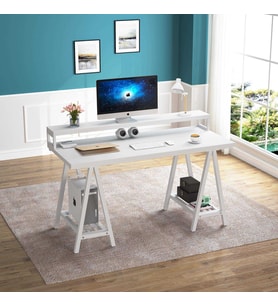 Zizuva Tasarım Ergonomik Beyaz Çalışma Masası