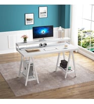 Zizuva Tasarım Ergonomik Beyaz Çalışma Masası