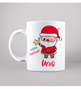 Mutlu Yıllar & Merry Christmas & Yılbaşı & Noel Baba Tasarımlı Kupa Kişiye Özel